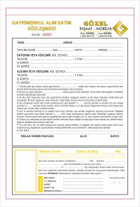 Gayrimenkul Alım Satım Sözleşmesi - 2 Nüsha - 2 Renk Baskılı