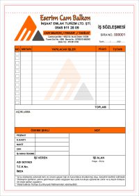 İŞ SÖZLEŞMESİ (DÜZ MODEL) 2 RENK BASKILI