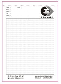 Ölçü Defteri - A5 Ebat - Tek Renk Baskılı - Kopyasız - Numarasız