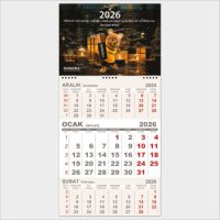 Orta Boy Gemici Takvim - Tek Spiral - Üst Karton Baskılı