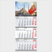 Orta Boy Gemici Takvim - Üç Spiral - Üst Karton Baskılı