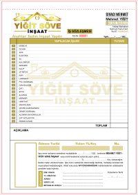 SENETLİ SÖZLEŞME - İKİ RENK BASKILI